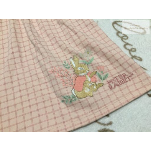 Peter Rabbit 9-12 hó 74-80 cm  rózsaszín, galléros Péter nyuszi mintás pamut lány ruha -  új, címkés