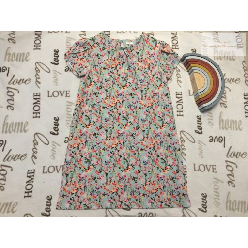 Next 11 év 146 cm türkiz, színes virágmintás alkalmi/ elegáns lány ruha- újszerű,hibátlan 1 x viselt