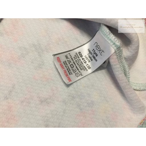 Next 11 év 146 cm türkiz, színes virágmintás alkalmi/ elegáns lány ruha- újszerű,hibátlan 1 x viselt