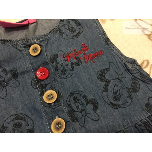 Disney  4 - 5 év 110 cm Minnie mintás nagyon vékony farmer lány ruha - újszerű,hibátlan
