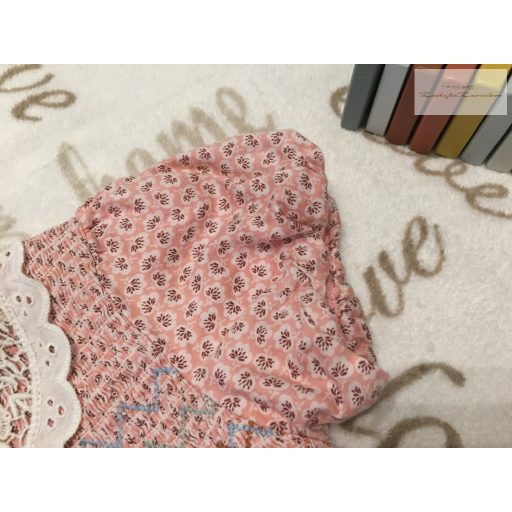 Next 4-5 év 110  cm rózsaszín, galléros virágmintás alsószoknyás lány ruha  újszerű,hibátlan
