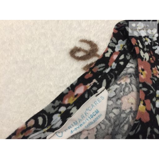 Primark 4-5 év 104-110 cm színes virágmintás -fodros vékonyabb pamut lány ruha - újszerű,hibátlan