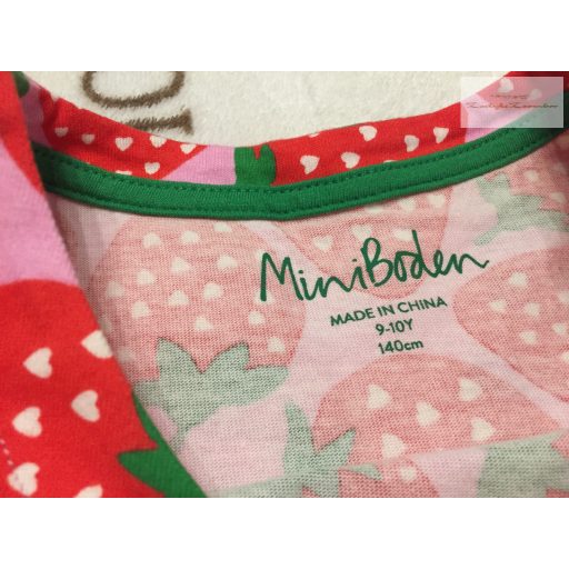 Mini Boden 9-10 év 134-140 cm rózsaszín, eper mintás pamut lány ruha - új, címkés