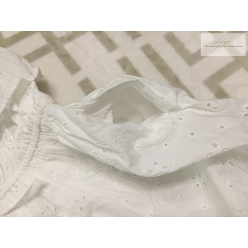 Next 8 év 128 cm fehér, madeirás - alsószoknyás alkalmi/ elegáns lány ruha új, címkés