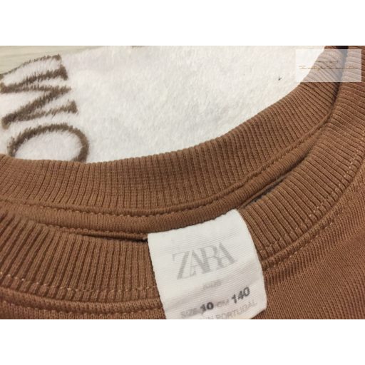 Zara 10 év 140 cm barna, puha pamut lány ruha - újszerű,hibátlan