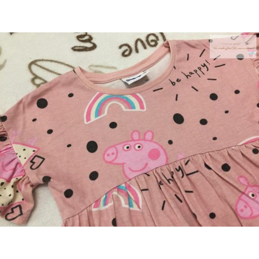 Matalan 9 -12 hó 74 -80 cm fodros ujjú, Peppa mintás pamut lány ruha- újszerű,hibátlan