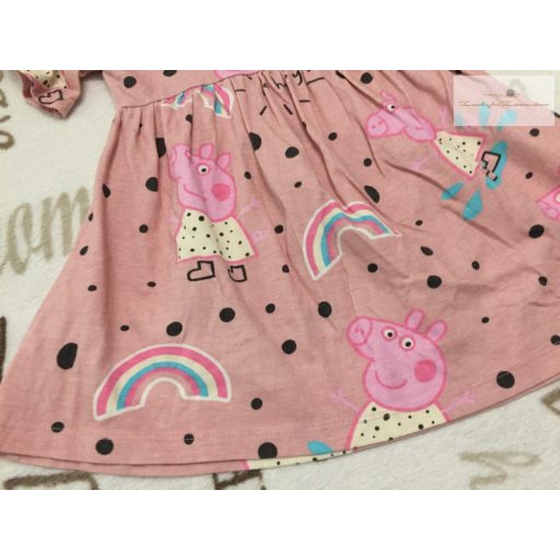 Matalan 9 -12 hó 74 -80 cm fodros ujjú, Peppa mintás pamut lány ruha- újszerű,hibátlan