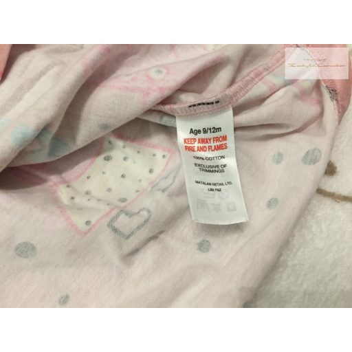 Matalan 9 -12 hó 74 -80 cm fodros ujjú, Peppa mintás pamut lány ruha- újszerű,hibátlan