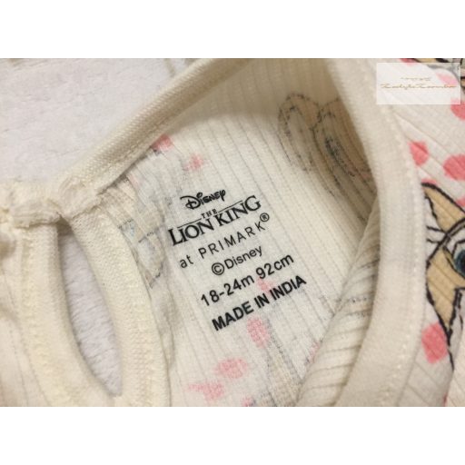 Primark 18- 24 hó 92 cm bézs, Simba mintás pamut lány ruha- új, csak lecímkézve