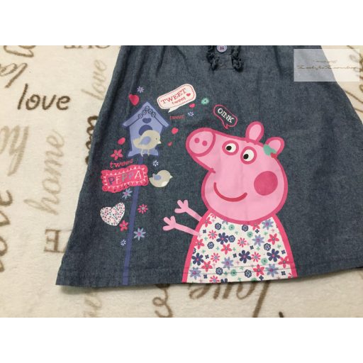 Peppa Pig 2-3 év 92-98 cm  szürke, Peppa mintás nagyon vékony anyagú lány ruha újszerű,hibátlan