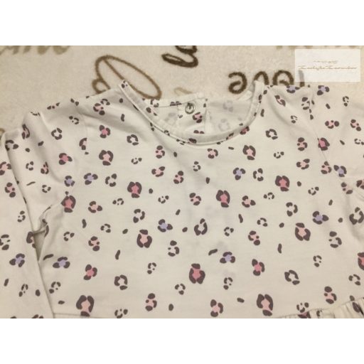 Matalan 9 -12 hó 74 -80 cm  fehér, leopárd mintás vékony pamut lány ruha- újszerű,hibátlan