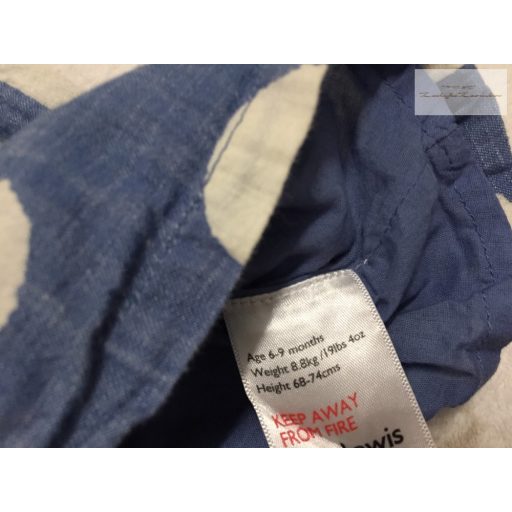 John Lewis 6-9 hó 68-74 cm cica fej mintás nagyon vékony farmer lány kis ruha-újszerű,hibátlan