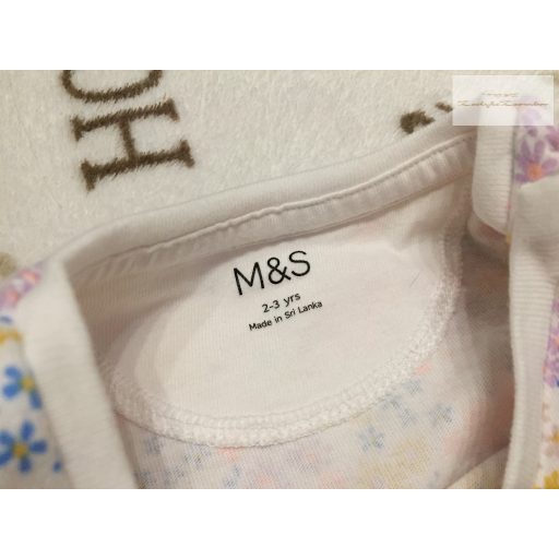 M§S 2 - 3 év 92-98 cm  színes virágmintás pamut lány ruha - újszerű,hibátlan