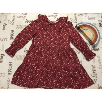 Matalan 8 év 128 cm bordó, színes virágmintás-galléros pamutvászon lány ruha- újszerű,hibátlan   Matalan 8 év 128 cm bordó, színes virágmintás-galléros pamutvászon lány ruha- újszerű,hibátlan