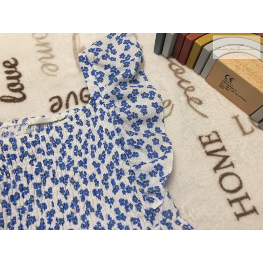 Primark 4-5 év 104-110 cm fodros, kék virágmintás vékonyabb anyagú nyári lány ruha - újszerű,hibátlan 
