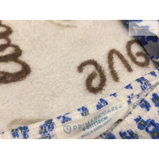 Primark 4-5 év 104-110 cm fodros, kék virágmintás vékonyabb anyagú nyári lány ruha - újszerű,hibátlan 