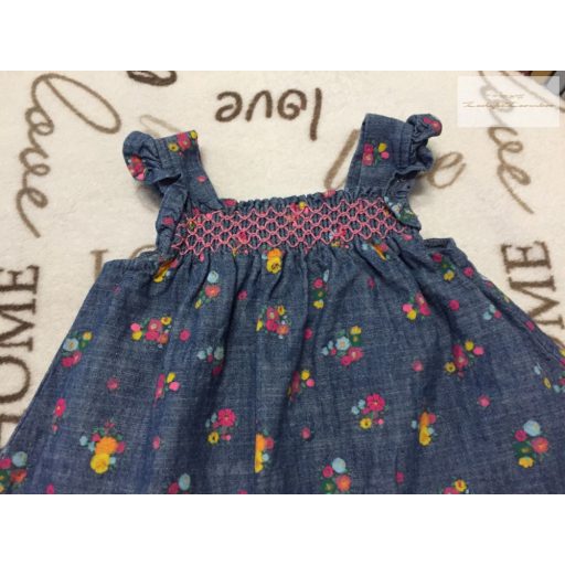 Next up to 3 month 6 kg virágmintás vékony farmer lány ruha- újszerű,hibátlan