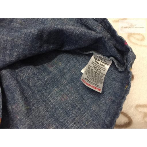 Next up to 3 month 6 kg virágmintás vékony farmer lány ruha- újszerű,hibátlan