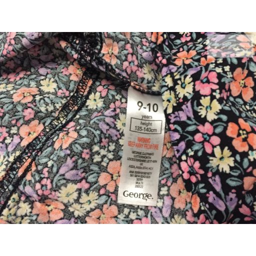 George 9-10 év 134-140  cm színes virág mintás vékony  pamut lány ruha-újszerű, hibátlan 