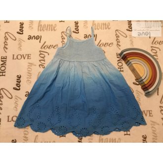   Nutmeg 5 -6 év 110 - 116 cm  kék, madeirás pamut lány ruha/ tunika- újszerű,hibátlan