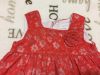 Pumpkin patch 6-12 hó 72 cm piros alapon virágmintás alsószoknyás ujjatlan lány ruha