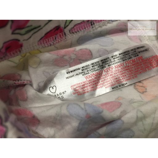 Primark 6-9 hó 74 cm színes virágmintás pamut lány  rövidnadrág- újszerű,hibátlan