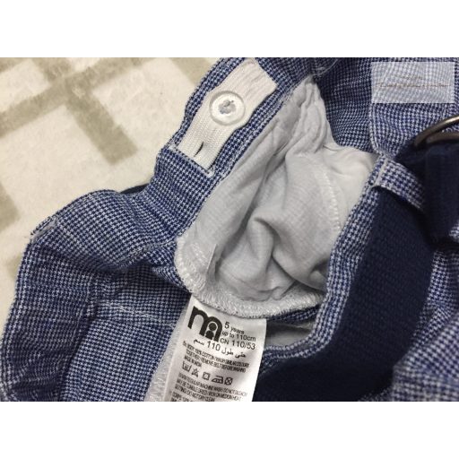 Mothercare 5 év 110 cm kék puha lenvászon fiú rövidnadrág- újszerű,hibátlan