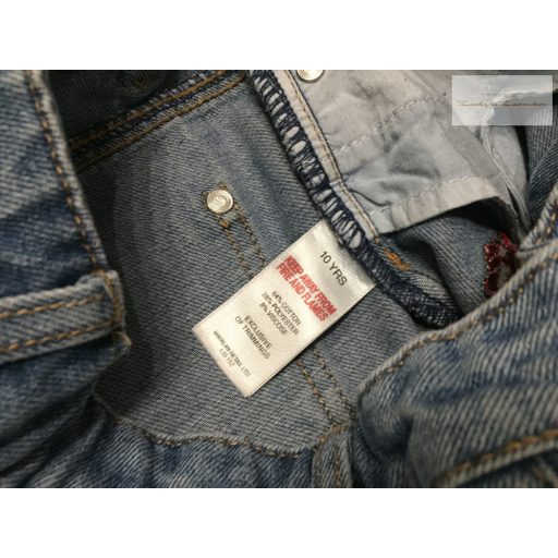 Matalan 10 év 140 cm hímzett virágmintás puha farmer lány rövidnadrág - újszerű,hibátlan