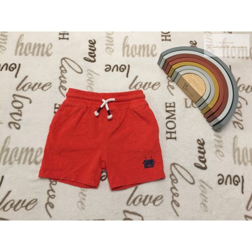 Mothercare 12 -18 hó 80-86 cm piros, szárán robot mintás pamut fiú rövidnadrág-újszerű,hibátlan