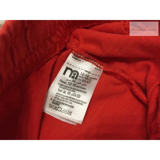 Mothercare 12 -18 hó 80-86 cm piros, szárán robot mintás pamut fiú rövidnadrág-újszerű,hibátlan