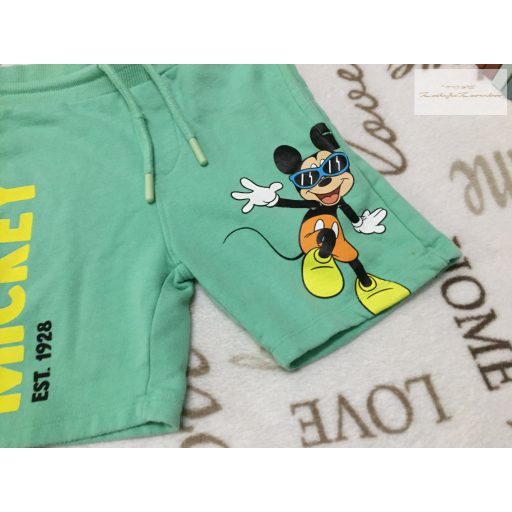 Disney at Primark 2-3 év 98 cm zöld puha  pamut fiú rövidnadrág - újszerű,hibátlan