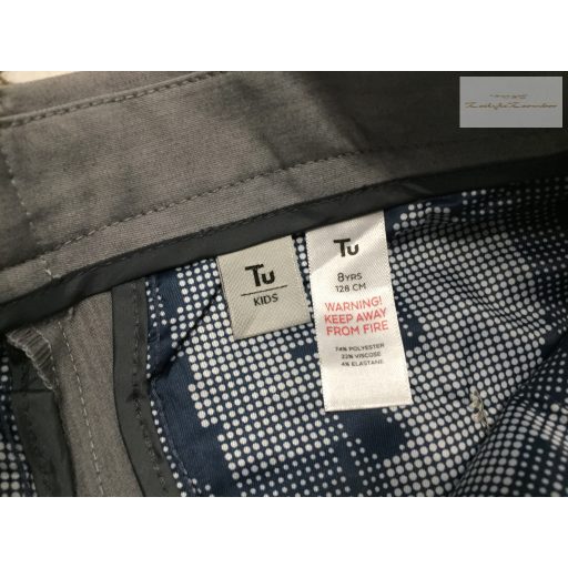 TU 8 év 128 cm szürke, öltöny anyagú alkalmi/ elegáns fiú rövidnadrág új, címkés