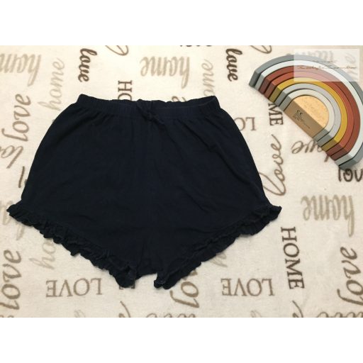 Next 13 év 158 cm sötétkék, szárán pici fodros pamut lány rövidnadrág - újszerű,hibátlan