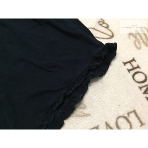 Next 13 év 158 cm sötétkék, szárán pici fodros pamut lány rövidnadrág - újszerű,hibátlan