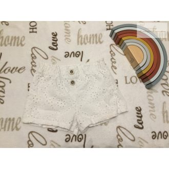   Primark 6-7 év 116-122 cm fehér madeirás, belül vékony pamut lány rövidnadrág .-újszerű,hibátlan