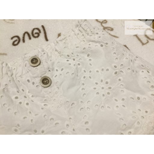 Primark 6-7 év 116-122 cm fehér madeirás, belül vékony pamut lány rövidnadrág .-újszerű,hibátlan