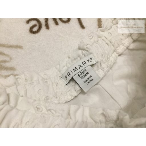 Primark 6-7 év 116-122 cm fehér madeirás, belül vékony pamut lány rövidnadrág .-újszerű,hibátlan