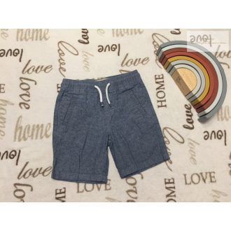   Denim 2-3 év 98 cm kék, vékony puha lenvászon fiú rövidnadrág-újszerű,hibátlan