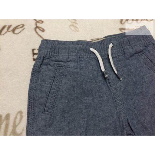 Denim 2-3 év 98 cm kék, vékony puha lenvászon fiú rövidnadrág-újszerű,hibátlan