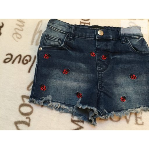 Denim 2-3 év 98 cm  katica mintás farmer lány  rövidnadrág - újszerű,hibátlan