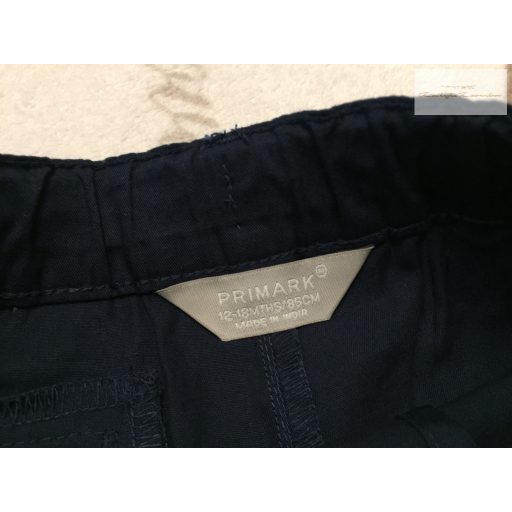 Primark 12 -18 hó 86 cm sötétkék, vékony anyagú alkalmi/ elegáns fiú rövidnadrág  újszerű,hibátlan