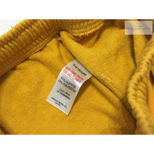 Matalan 5-6 év 110-116 cm sárga, elöl zsebes pamut fiú rövidnadrág - újszerű,hibátlan