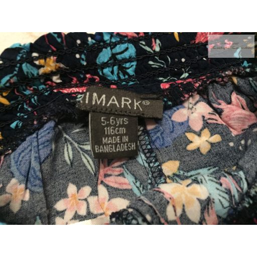 Primark 5-6 év 116 cm  flamingó és színes virágmintás vékony pamut  lány rövidnadrág - újszerű,hibátlan