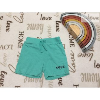   Primark 6-9 hó 74 cm zöld, Cool feliratos vékony pamut fiú rövidnadrág- újszerű,hibátlan