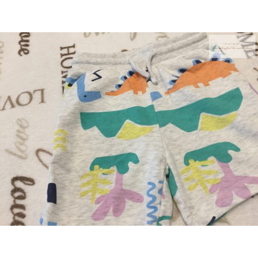 Matalan 2-3 év 98 cm szürtke, színes dinó mintás pamut fiú rövidnadrág-újszerű,hibátlan