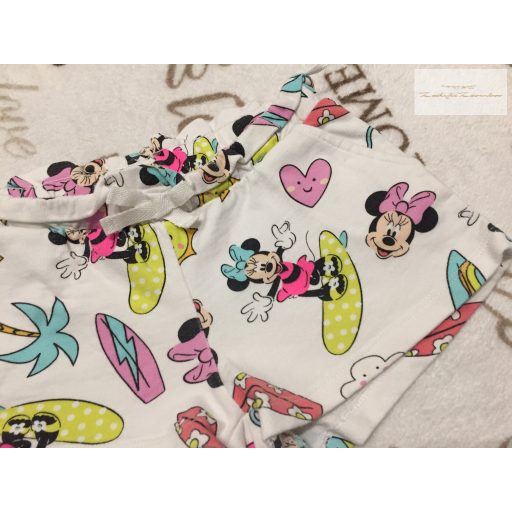 Disney at C§A 5 év 110 cm fehér, Minnie mintás pamut lány rövidnadrág- újszerű,hibátlan