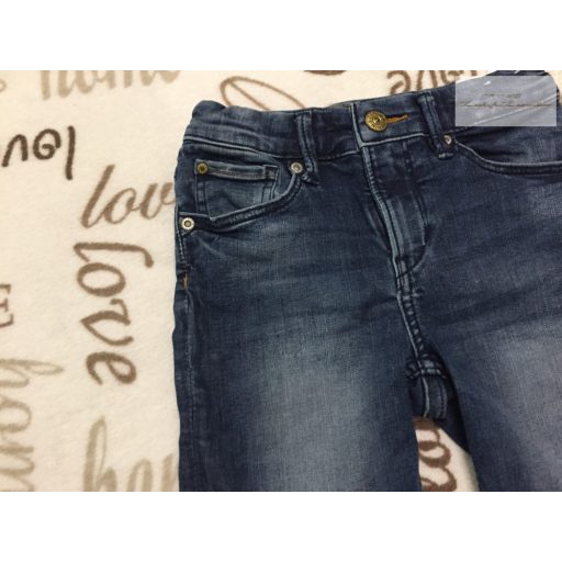 Denim 3-4 év 104 cm pamutos   farmer anyagú, sötétkék fiú rövidnadrág-újszerű,hibátlan