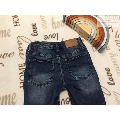 Denim 3-4 év 104 cm pamutos   farmer anyagú, sötétkék fiú rövidnadrág-újszerű,hibátlan