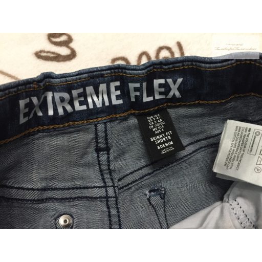 Denim 3-4 év 104 cm pamutos   farmer anyagú, sötétkék fiú rövidnadrág-újszerű,hibátlan