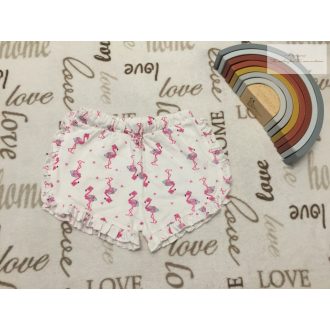   Matalan 4-5  év   104 - 110 cm  fehér, flamingó  -szív mintás - fodros pamut lány rövidnadrág   - új, szettet bontottam